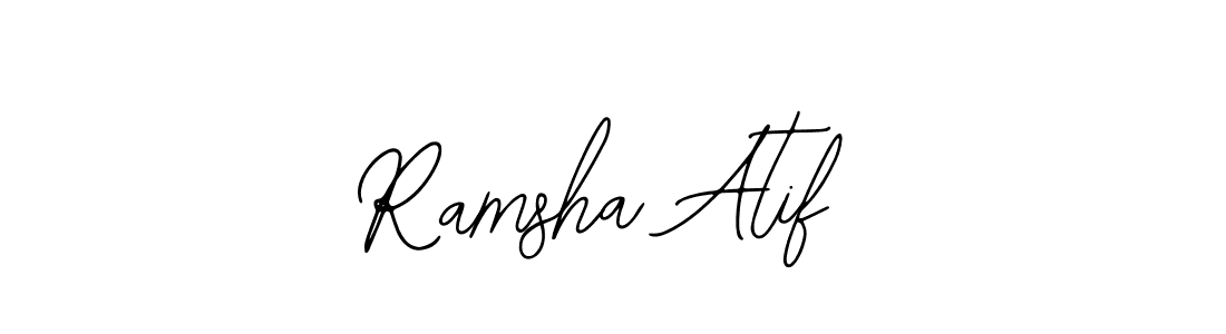 Make a beautiful signature design for name Ramsha Atif. With this signature (Bearetta-2O07w) style, you can create a handwritten signature for free. Ramsha Atif signature style 12 images and pictures png