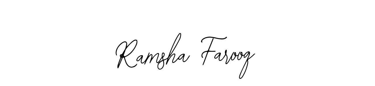 How to make Ramsha Farooq name signature. Use Bearetta-2O07w style for creating short signs online. This is the latest handwritten sign. Ramsha Farooq signature style 12 images and pictures png