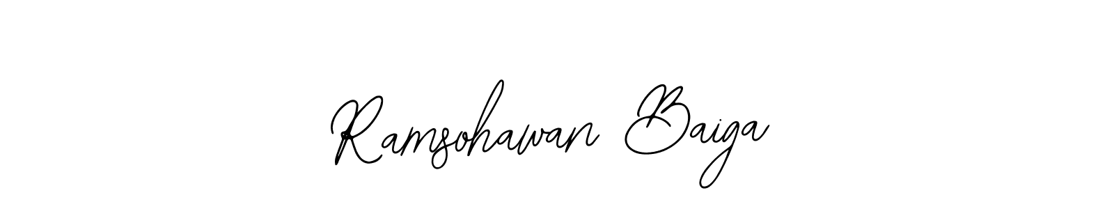 Use a signature maker to create a handwritten signature online. With this signature software, you can design (Bearetta-2O07w) your own signature for name Ramsohawan Baiga. Ramsohawan Baiga signature style 12 images and pictures png