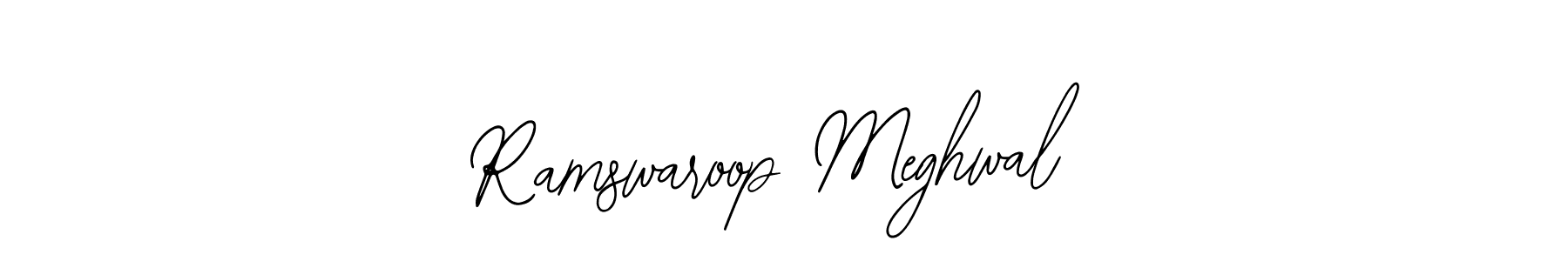 You should practise on your own different ways (Bearetta-2O07w) to write your name (Ramswaroop Meghwal) in signature. don't let someone else do it for you. Ramswaroop Meghwal signature style 12 images and pictures png