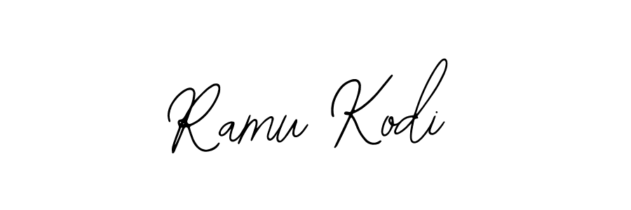 Similarly Bearetta-2O07w is the best handwritten signature design. Signature creator online .You can use it as an online autograph creator for name Ramu Kodi. Ramu Kodi signature style 12 images and pictures png