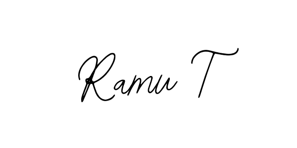 How to make Ramu T name signature. Use Bearetta-2O07w style for creating short signs online. This is the latest handwritten sign. Ramu T signature style 12 images and pictures png