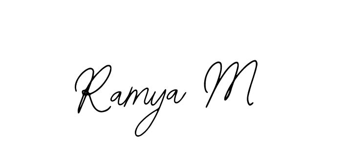 How to make Ramya M signature? Bearetta-2O07w is a professional autograph style. Create handwritten signature for Ramya M name. Ramya M signature style 12 images and pictures png