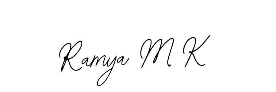 Similarly Bearetta-2O07w is the best handwritten signature design. Signature creator online .You can use it as an online autograph creator for name Ramya M K. Ramya M K signature style 12 images and pictures png