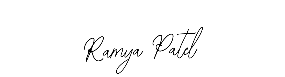 Bearetta-2O07w is a professional signature style that is perfect for those who want to add a touch of class to their signature. It is also a great choice for those who want to make their signature more unique. Get Ramya Patel name to fancy signature for free. Ramya Patel signature style 12 images and pictures png