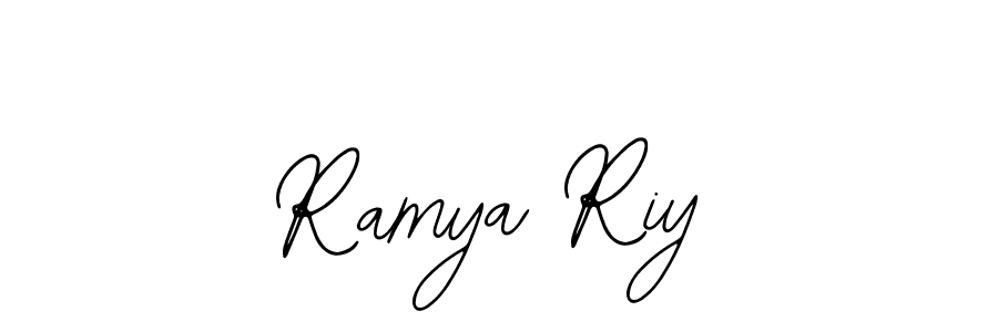 You should practise on your own different ways (Bearetta-2O07w) to write your name (Ramya Riy) in signature. don't let someone else do it for you. Ramya Riy signature style 12 images and pictures png