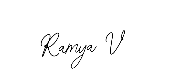 Bearetta-2O07w is a professional signature style that is perfect for those who want to add a touch of class to their signature. It is also a great choice for those who want to make their signature more unique. Get Ramya V name to fancy signature for free. Ramya V signature style 12 images and pictures png