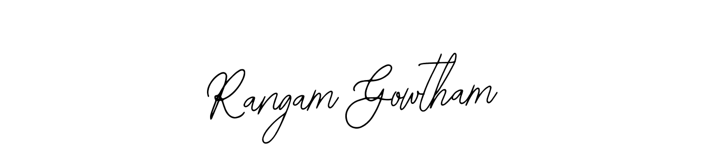 Also You can easily find your signature by using the search form. We will create Rangam Gowtham name handwritten signature images for you free of cost using Bearetta-2O07w sign style. Rangam Gowtham signature style 12 images and pictures png