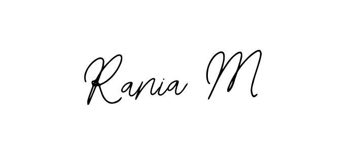 How to make Rania M name signature. Use Bearetta-2O07w style for creating short signs online. This is the latest handwritten sign. Rania M signature style 12 images and pictures png