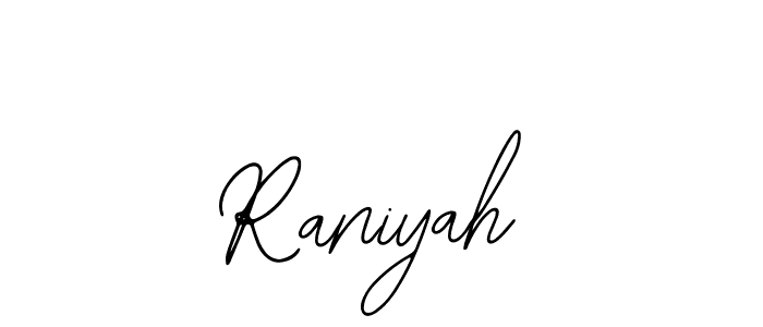 Use a signature maker to create a handwritten signature online. With this signature software, you can design (Bearetta-2O07w) your own signature for name Raniyah. Raniyah signature style 12 images and pictures png