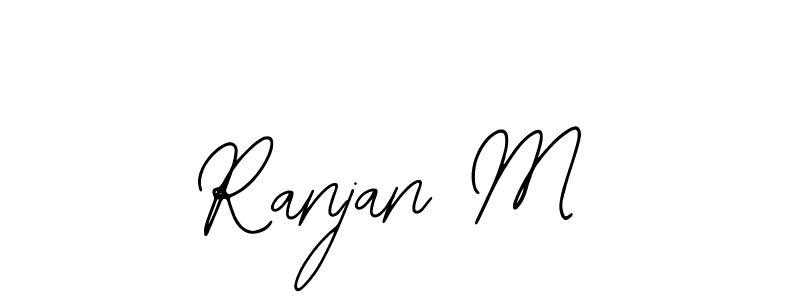 How to make Ranjan M name signature. Use Bearetta-2O07w style for creating short signs online. This is the latest handwritten sign. Ranjan M signature style 12 images and pictures png
