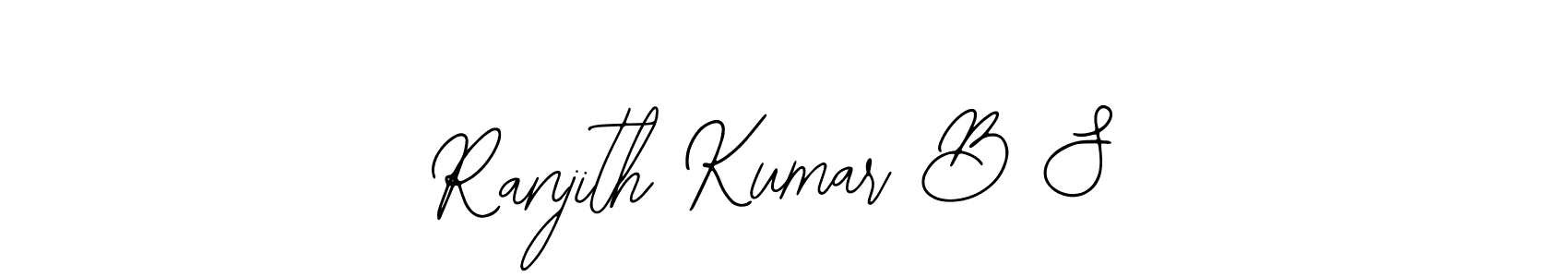 The best way (Bearetta-2O07w) to make a short signature is to pick only two or three words in your name. The name Ranjith Kumar B S include a total of six letters. For converting this name. Ranjith Kumar B S signature style 12 images and pictures png