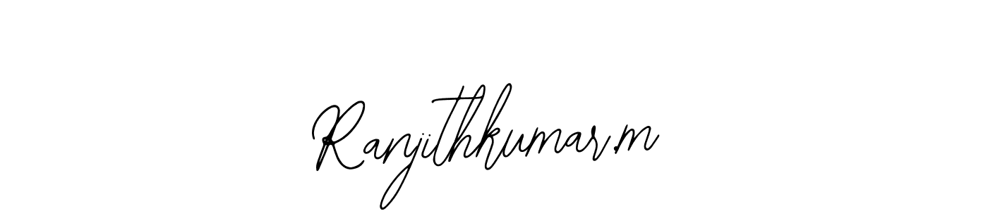 Also You can easily find your signature by using the search form. We will create Ranjithkumar.m name handwritten signature images for you free of cost using Bearetta-2O07w sign style. Ranjithkumar.m signature style 12 images and pictures png