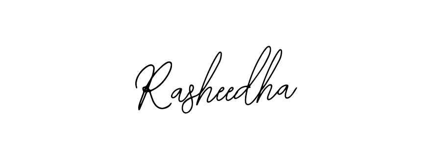 Use a signature maker to create a handwritten signature online. With this signature software, you can design (Bearetta-2O07w) your own signature for name Rasheedha. Rasheedha signature style 12 images and pictures png