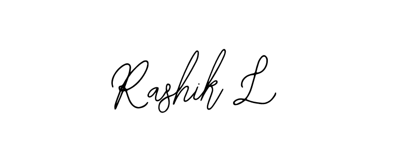 Use a signature maker to create a handwritten signature online. With this signature software, you can design (Bearetta-2O07w) your own signature for name Rashik L. Rashik L signature style 12 images and pictures png