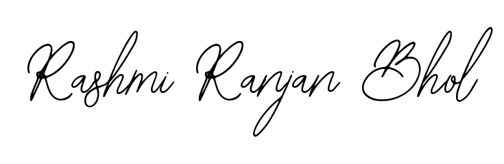 The Bearetta-2O07w typeface gives name Rashmi Ranjan Bhol a refined look. Suitable for certificates, diplomas, and official verification. Rashmi Ranjan Bhol signature style 12 images and pictures png