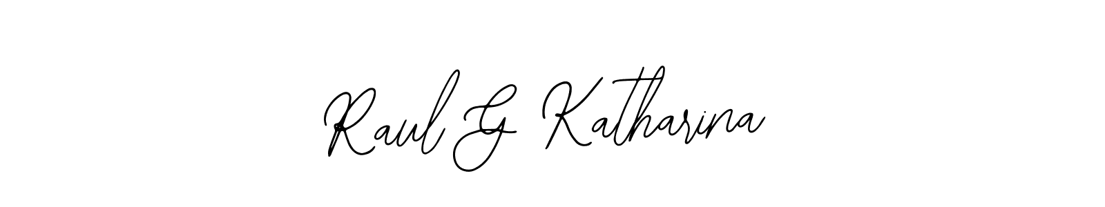 How to make Raul G Katharina name signature. Use Bearetta-2O07w style for creating short signs online. This is the latest handwritten sign. Raul G Katharina signature style 12 images and pictures png