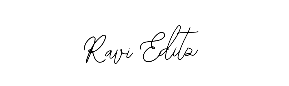 How to make Ravi Editz name signature. Use Bearetta-2O07w style for creating short signs online. This is the latest handwritten sign. Ravi Editz signature style 12 images and pictures png