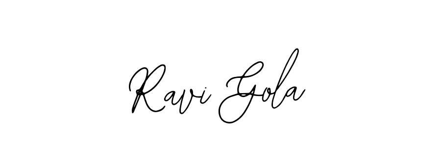 The best way (Bearetta-2O07w) to make a short signature is to pick only two or three words in your name. The name Ravi Gola include a total of six letters. For converting this name. Ravi Gola signature style 12 images and pictures png