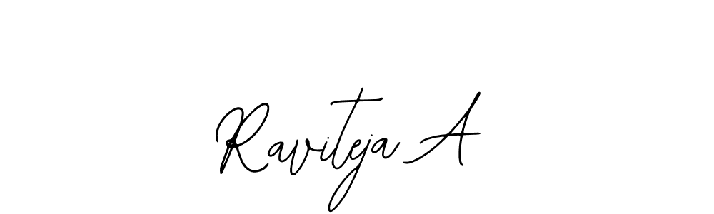 How to make Raviteja A name signature. Use Bearetta-2O07w style for creating short signs online. This is the latest handwritten sign. Raviteja A signature style 12 images and pictures png