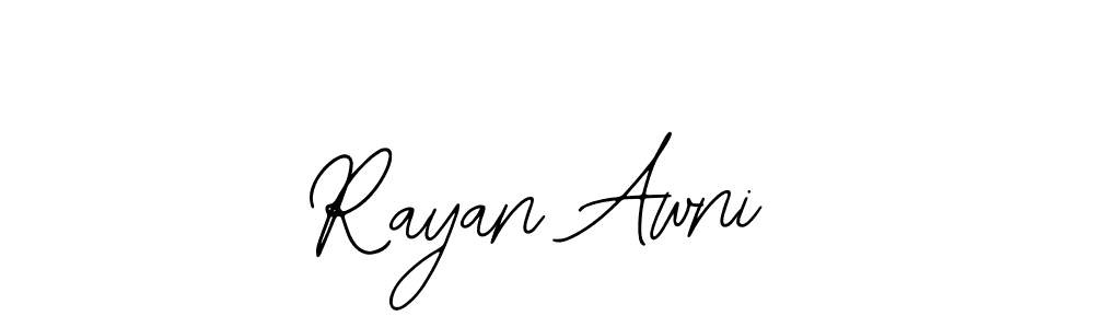 Use a signature maker to create a handwritten signature online. With this signature software, you can design (Bearetta-2O07w) your own signature for name Rayan Awni. Rayan Awni signature style 12 images and pictures png