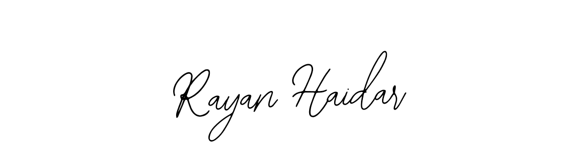 How to make Rayan Haidar name signature. Use Bearetta-2O07w style for creating short signs online. This is the latest handwritten sign. Rayan Haidar signature style 12 images and pictures png