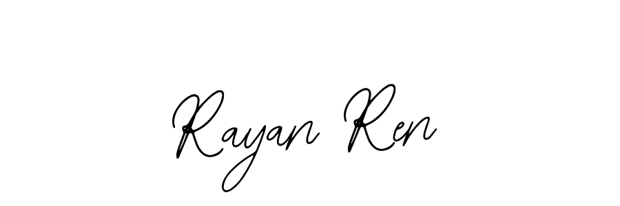 Also You can easily find your signature by using the search form. We will create Rayan Ren name handwritten signature images for you free of cost using Bearetta-2O07w sign style. Rayan Ren signature style 12 images and pictures png