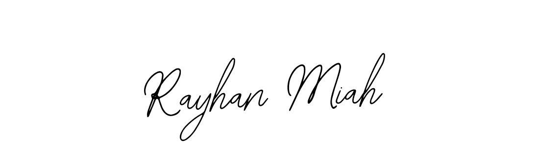 The best way (Bearetta-2O07w) to make a short signature is to pick only two or three words in your name. The name Rayhan Miah include a total of six letters. For converting this name. Rayhan Miah signature style 12 images and pictures png