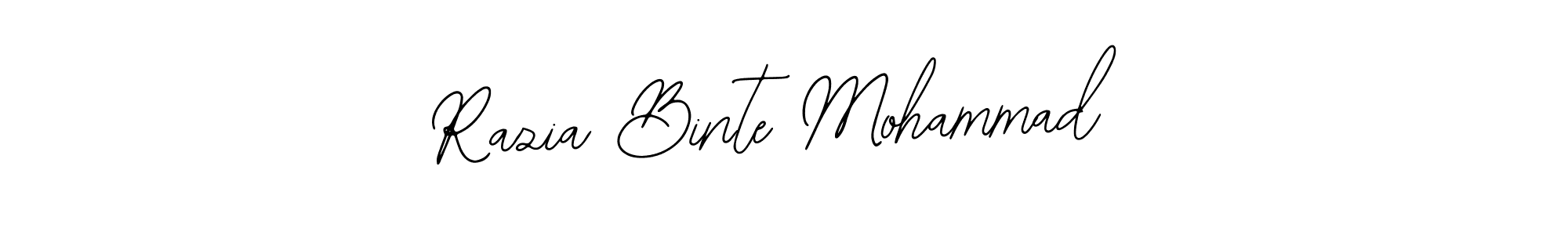 How to make Razia Binte Mohammad name signature. Use Bearetta-2O07w style for creating short signs online. This is the latest handwritten sign. Razia Binte Mohammad signature style 12 images and pictures png