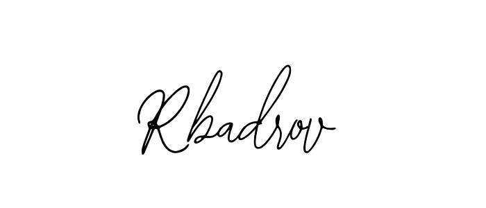 How to make Rbadrov name signature. Use Bearetta-2O07w style for creating short signs online. This is the latest handwritten sign. Rbadrov signature style 12 images and pictures png