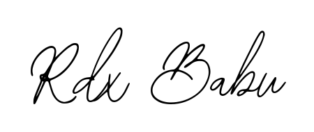 Transform the name Rdx Babu into a signature masterpiece using Bearetta-2O07w font. Ideal for photographers, artists, and creators looking for watermarks. Rdx Babu signature style 12 images and pictures png