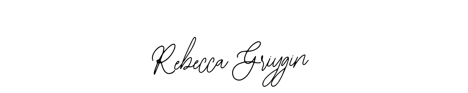 You should practise on your own different ways (Bearetta-2O07w) to write your name (Rebecca Griygin) in signature. don't let someone else do it for you. Rebecca Griygin signature style 12 images and pictures png