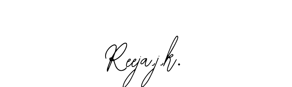 Use a signature maker to create a handwritten signature online. With this signature software, you can design (Bearetta-2O07w) your own signature for name Reeja,j,k.. Reeja,j,k. signature style 12 images and pictures png