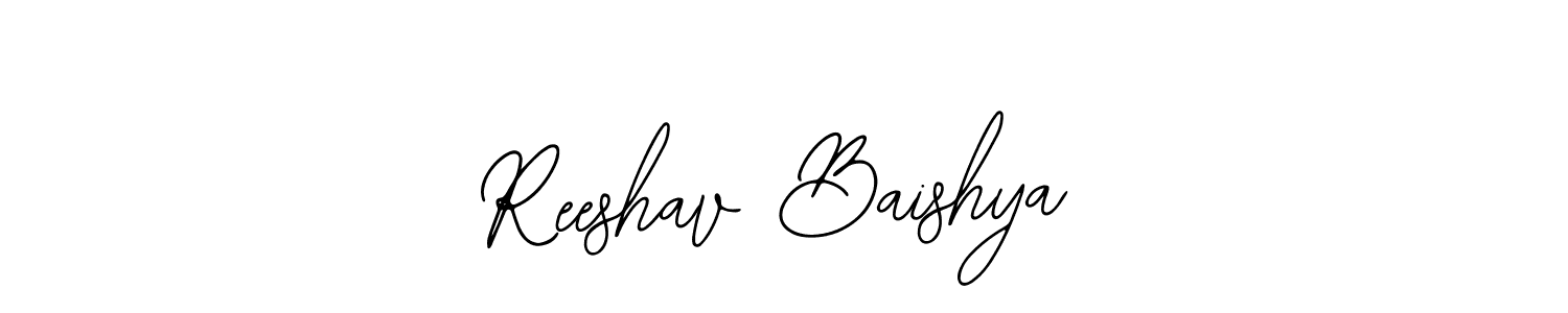 The best way (Bearetta-2O07w) to make a short signature is to pick only two or three words in your name. The name Reeshav Baishya include a total of six letters. For converting this name. Reeshav Baishya signature style 12 images and pictures png