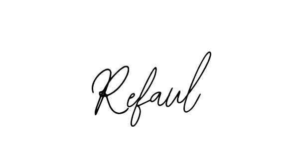 Use a signature maker to create a handwritten signature online. With this signature software, you can design (Bearetta-2O07w) your own signature for name Refaul. Refaul signature style 12 images and pictures png