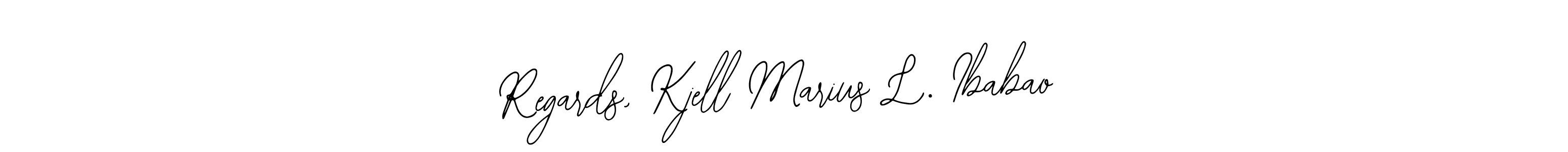 Make a beautiful signature design for name Regards, Kjell Marius L. Ibabao. Use this online signature maker to create a handwritten signature for free. Regards, Kjell Marius L. Ibabao signature style 12 images and pictures png