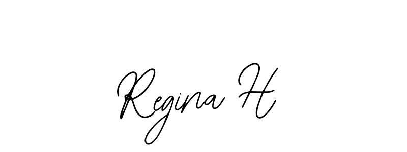 The best way (Bearetta-2O07w) to make a short signature is to pick only two or three words in your name. The name Regina H include a total of six letters. For converting this name. Regina H signature style 12 images and pictures png