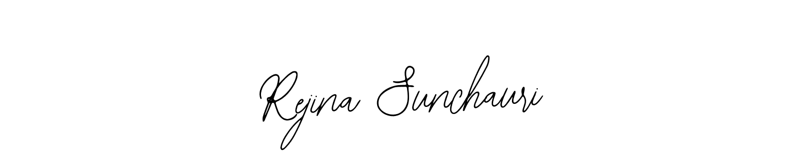 How to make Rejina Sunchauri name signature. Use Bearetta-2O07w style for creating short signs online. This is the latest handwritten sign. Rejina Sunchauri signature style 12 images and pictures png