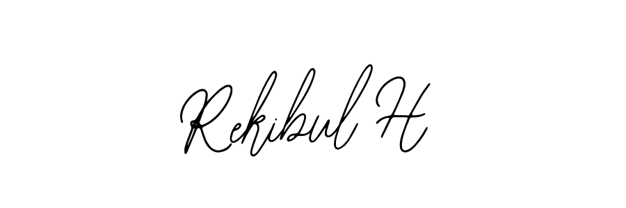 You should practise on your own different ways (Bearetta-2O07w) to write your name (Rekibul H) in signature. don't let someone else do it for you. Rekibul H signature style 12 images and pictures png