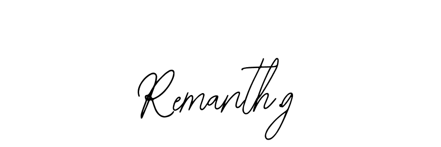 if you are searching for the best signature style for your name Remanth.g. so please give up your signature search. here we have designed multiple signature styles  using Bearetta-2O07w. Remanth.g signature style 12 images and pictures png