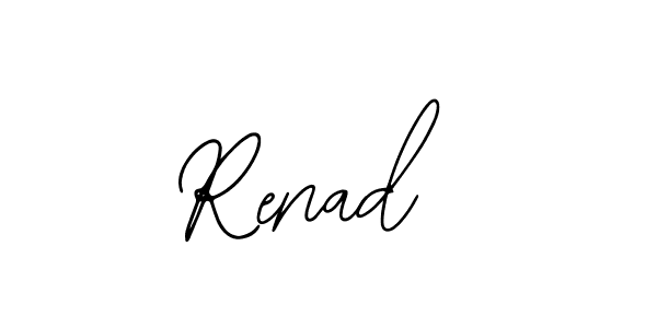 The best way (Bearetta-2O07w) to make a short signature is to pick only two or three words in your name. The name Renad  include a total of six letters. For converting this name. Renad  signature style 12 images and pictures png
