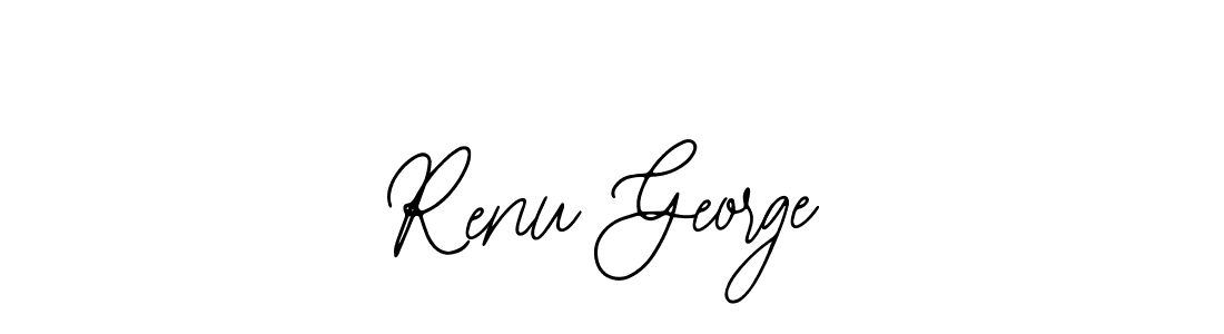 You should practise on your own different ways (Bearetta-2O07w) to write your name (Renu George) in signature. don't let someone else do it for you. Renu George signature style 12 images and pictures png