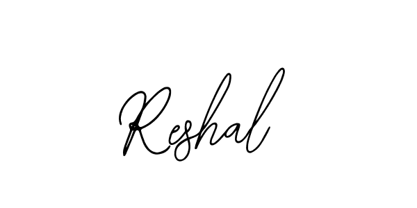 Use a signature maker to create a handwritten signature online. With this signature software, you can design (Bearetta-2O07w) your own signature for name Reshal. Reshal signature style 12 images and pictures png