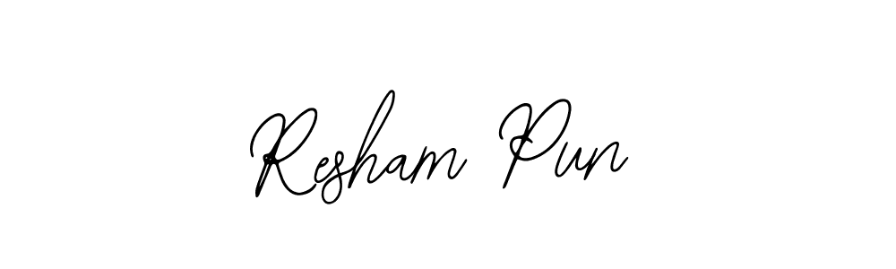 You should practise on your own different ways (Bearetta-2O07w) to write your name (Resham Pun) in signature. don't let someone else do it for you. Resham Pun signature style 12 images and pictures png