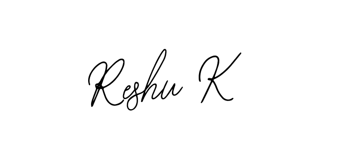 if you are searching for the best signature style for your name Reshu K. so please give up your signature search. here we have designed multiple signature styles  using Bearetta-2O07w. Reshu K signature style 12 images and pictures png