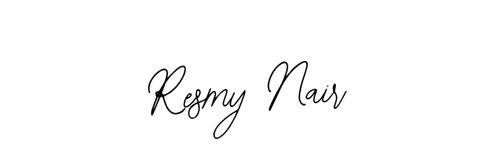 Bearetta-2O07w is a professional signature style that is perfect for those who want to add a touch of class to their signature. It is also a great choice for those who want to make their signature more unique. Get Resmy Nair name to fancy signature for free. Resmy Nair signature style 12 images and pictures png