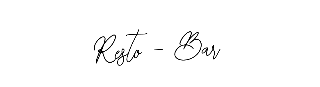 Design your own signature with our free online signature maker. With this signature software, you can create a handwritten (Bearetta-2O07w) signature for name Resto - Bar. Resto - Bar signature style 12 images and pictures png