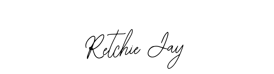 You should practise on your own different ways (Bearetta-2O07w) to write your name (Retchie Jay) in signature. don't let someone else do it for you. Retchie Jay signature style 12 images and pictures png
