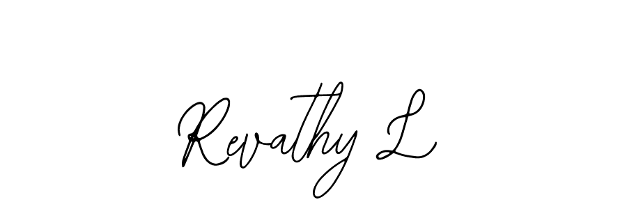 Design your own signature with our free online signature maker. With this signature software, you can create a handwritten (Bearetta-2O07w) signature for name Revathy L. Revathy L signature style 12 images and pictures png