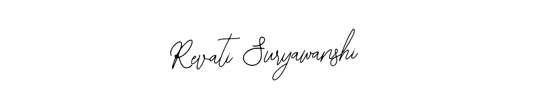 How to make Revati Suryawanshi name signature. Use Bearetta-2O07w style for creating short signs online. This is the latest handwritten sign. Revati Suryawanshi signature style 12 images and pictures png